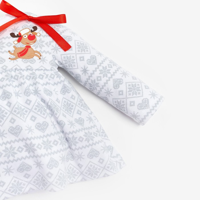 Боди-платье Крошка Я "Олени", рост 74-80 см, белый