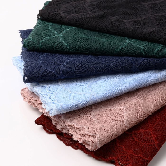 Кружевная эластичная ткань, 180 мм × 2,7 ± 0,5 м, цвет пудровый Кружевная эластичная ткань, 180 мм × 2,7 ± 0,5 м, цвет пудровый