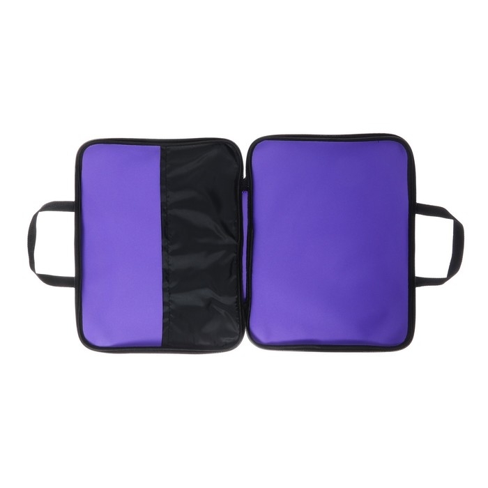 Папка с ручками текстильная А4, 360 х 270 х 20 мм, Папка с ручками текстильная А4, 360 х 270 х 20 мм, "Офис" 1Ш421, внутренний карман, фиолетовая