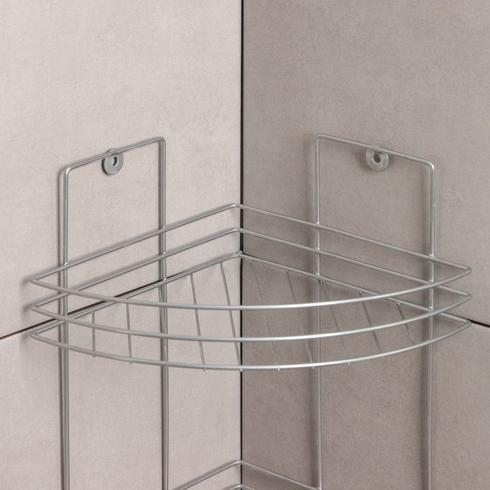Полка угловая 3-х ярусная, 20×20×49 см, цвет хром Полка угловая 3-х ярусная, 20×20×49 см, цвет хром