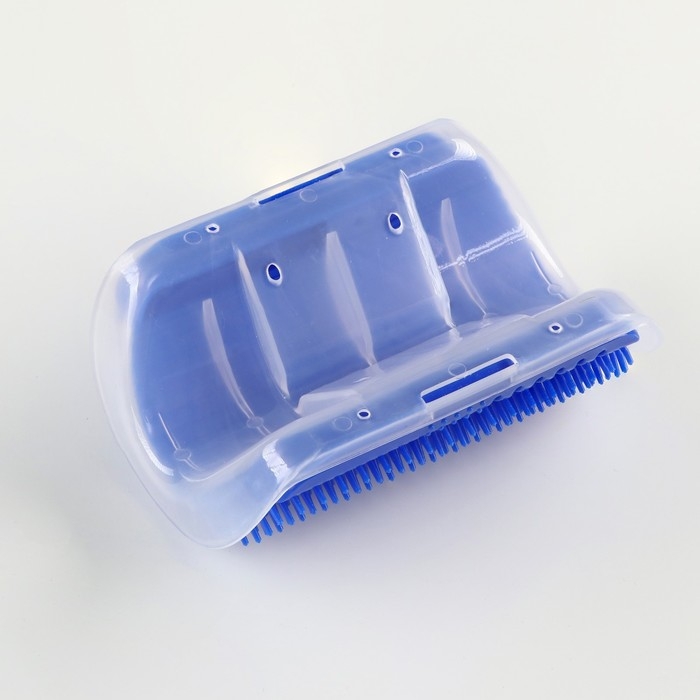 Массажер - чесалка на угол с кошачьей мятой для кошек, размер S, 13.5*9*5 см, синий Массажер - чесалка на угол с кошачьей мятой для кошек, размер S, 13.5*9*5 см, синий