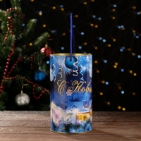 Новый год. Подарочная коробка, тубус &laquo;Рождественская деревня&raquo; 120 х 220 мм (200 мм внутр. высота).