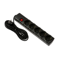 Сетевой фильтр Luazon Lighting, 5 розеток, 5 м, 2200 Вт, 3х0.75 мм2, 10 A, 220 В, c предохранителем, черный Сетевой фильтр Luazon Lighting, 5 розеток, 5 м, 2200 Вт, 3х0.75 мм2, 10 A, 220 В, c предохранителем, черный