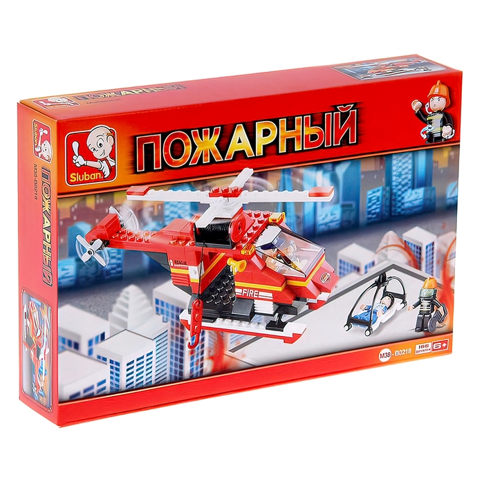 Конструктор &laquo;Пожарный вертолёт&raquo;, 155 деталей