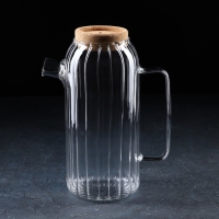 Кувшин стеклянный с пробковой крышкой «Эко», 1,6 л, 18×11×25 см Кувшин стеклянный с пробковой крышкой «Эко», 1,6 л, 18×11×25 см