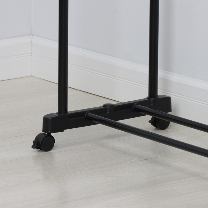 Вешалка - стойка напольная для одежды LaDо́m, с полкой для обуви, двойная, 80&times;42&times;156 см, цвет чёрный