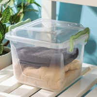 Контейнер для хранения с крышкой, 4 л, 19,5&times;19,5&times;17,5 см, цвет прозрачный