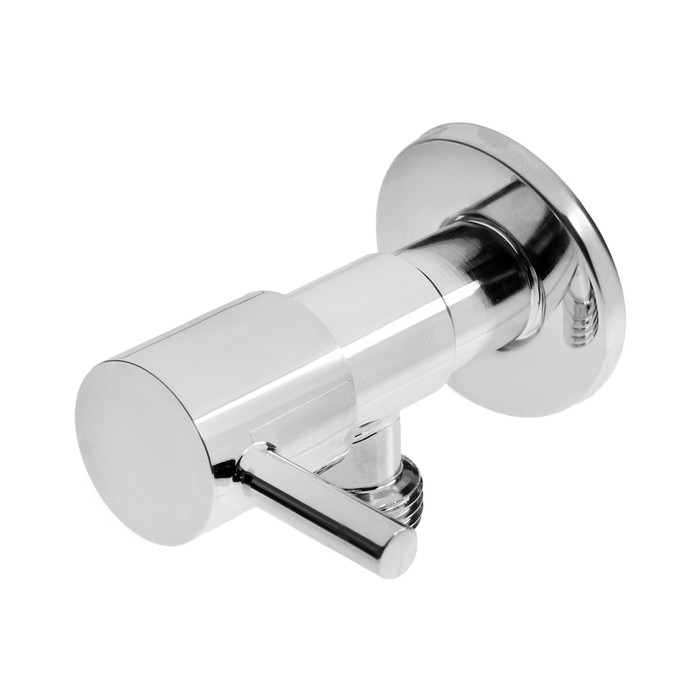 Кран угловой ZEIN engr, 1/2" х 1/2", кран-букса латунь, нержавеющая сталь, хром