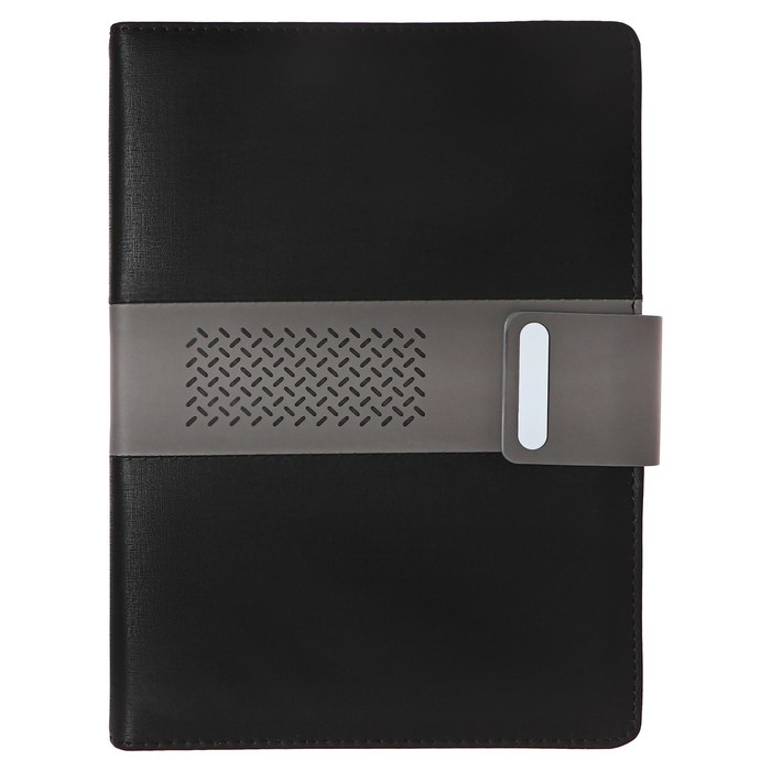 Органайзер на кольцах А5, 80 листов, кожзам, линия, с хлястиком, черный Органайзер на кольцах А5, 80 листов, кожзам, линия, с хлястиком, черный