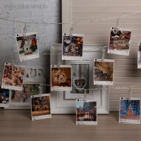 Гирлянда «Нить» 4.5 м с насадками «Прищепки», IP20, прозрачная нить, 20 LED, свечение тёплое белое, 220 В Гирлянда «Нить» 4.5 м с насадками «Прищепки», IP20, прозрачная нить, 20 LED, свечение тёплое белое, 220 В