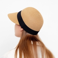 Кепка женская плетёная MINAKU цвет коричневый, р-р 58 Кепка женская плетёная MINAKU цвет коричневый, р-р 58