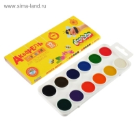 Акварель 12 цветов "Каляка-Маляка", медовая, без кисти, картон