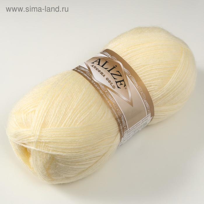 Пряжа Пряжа "Angora Gold" 20% шерсть, 80% акрил 550м/100гр (01 молочный)