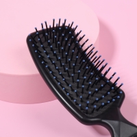 Расчёска массажная, прорезиненная ручка, 5 &times; 21 см, цвет МИКС