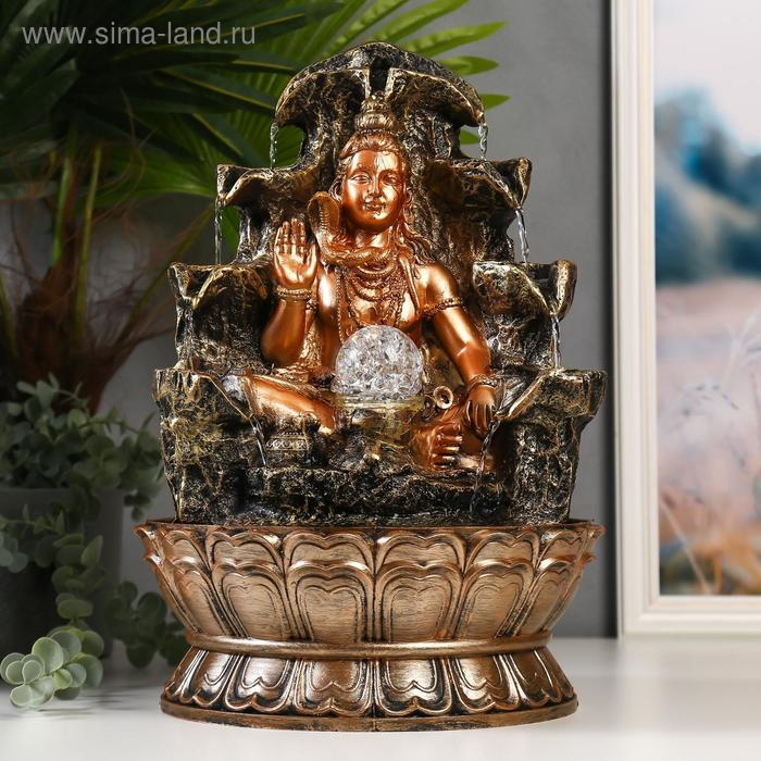 Фонтан настольный от сети, подсветка Фонтан настольный от сети, подсветка "Шива у скалы с водопадом" 42х28х28 см