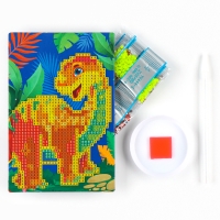 Алмазная мозаика для детей со светящимися стразами &laquo;Динозавр&raquo;, 10 х 15 см, набор для творчества
