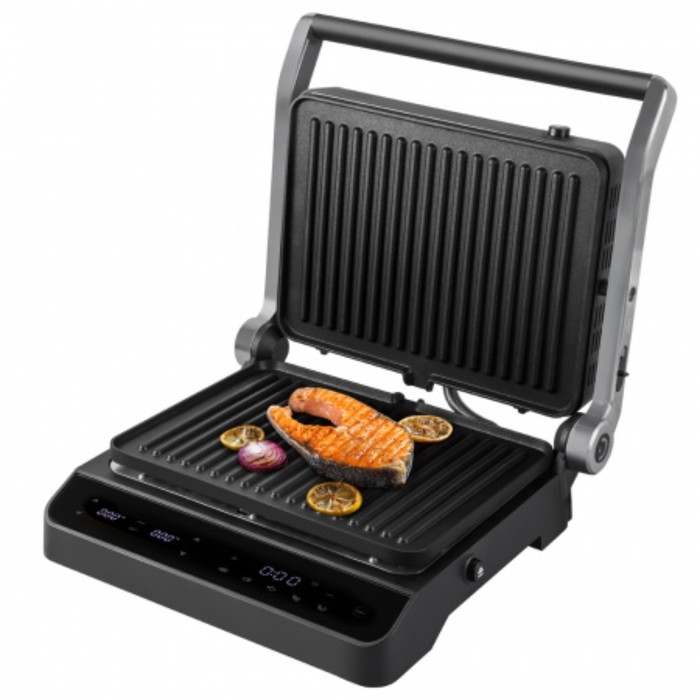 Гриль электрический Endever Grillmaster245, 2300 Вт, антипригарное покрытие, 30х22 см, серый 1052646