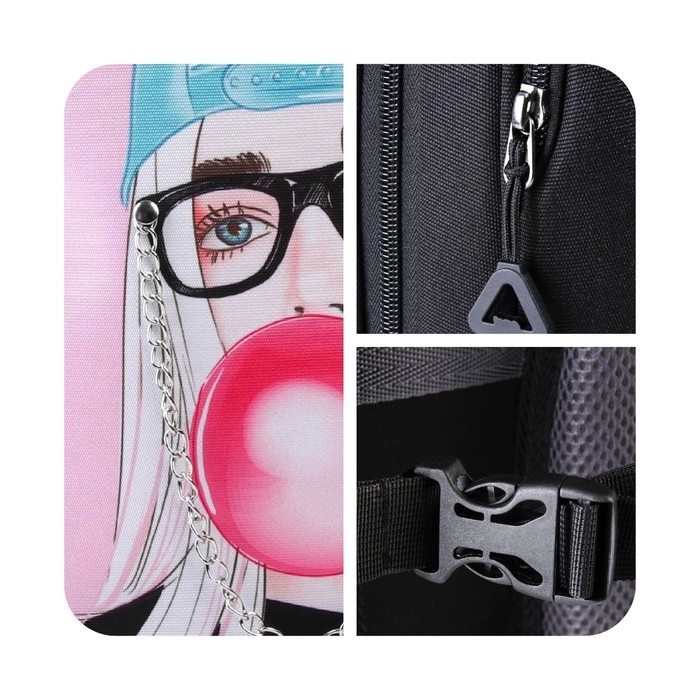 Рюкзак школьный, эргономичная спинка  &laquo;1 сентября: Girl&raquo; 39x32x14 см