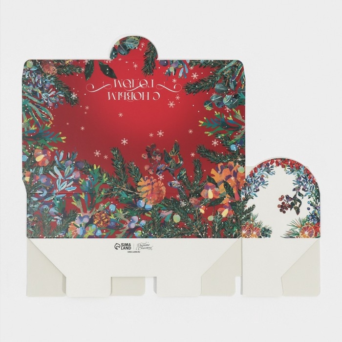 Коробка под кекс &laquo;С Новым годом!&raquo;, 9 х 9 х 24,5 см, Новый год