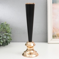 Подсвечник металл на 1 свечу "Эвиан" d=1,5 см чёрный с золотом 9х28 см Подсвечник металл на 1 свечу "Эвиан" d=1,5 см чёрный с золотом 9х28 см