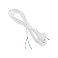 Шнур сетевой с вилкой, 2 м, ШВВП 2 х 0.5 мм2, белый