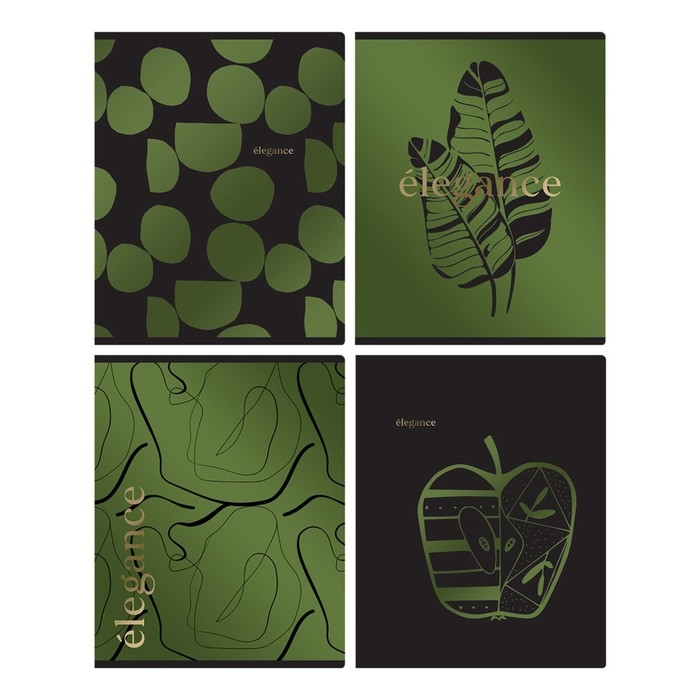 Тетрадь 48 листов в клетку Elegance, обложка мелованный картон, металлизированный пантон, тиснение фольгой, блок офсет, МИКС Тетрадь 48 листов в клетку Elegance, обложка мелованный картон, металлизированный пантон, тиснение фольгой, блок офсет, МИКС