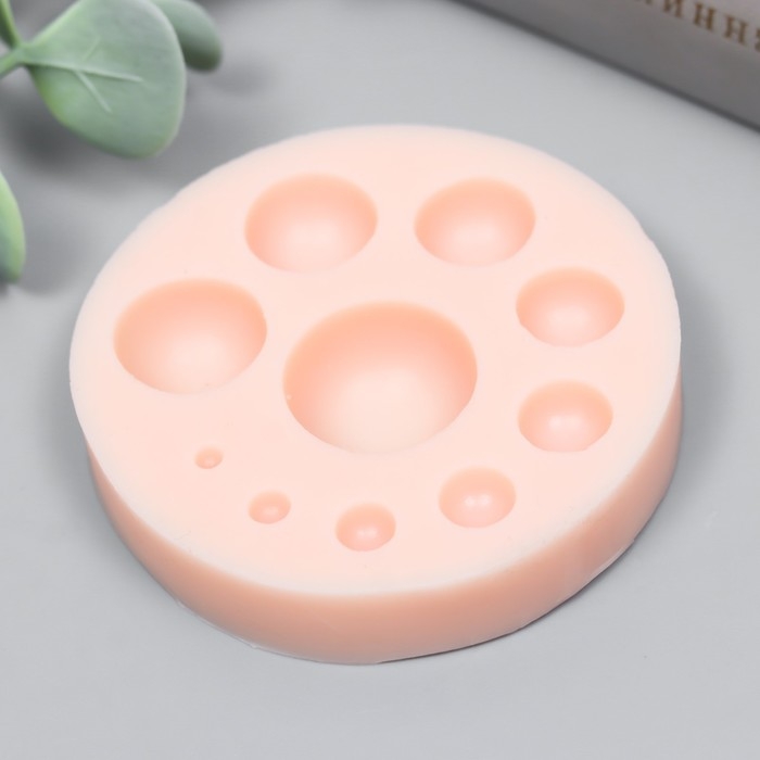 Молд силиконовый Молд силиконовый "Полусферы" (10шт) от 3мм до 2,1см МИКС