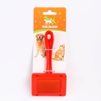 Пуходерка без капель изогнутая, малая, 7 х 14 см, красная