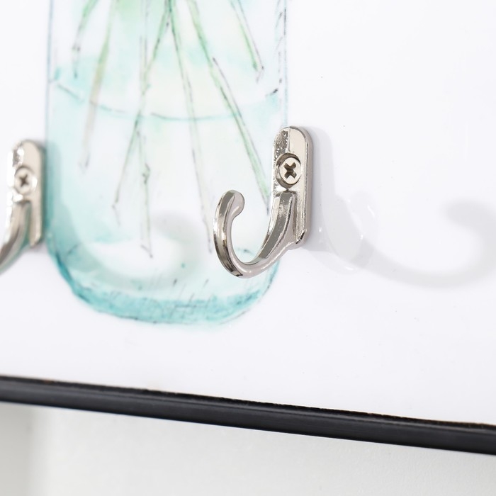 Крючки декоративные 2 крючка "Подсолнухи в стеклянной банке" 19х24 см