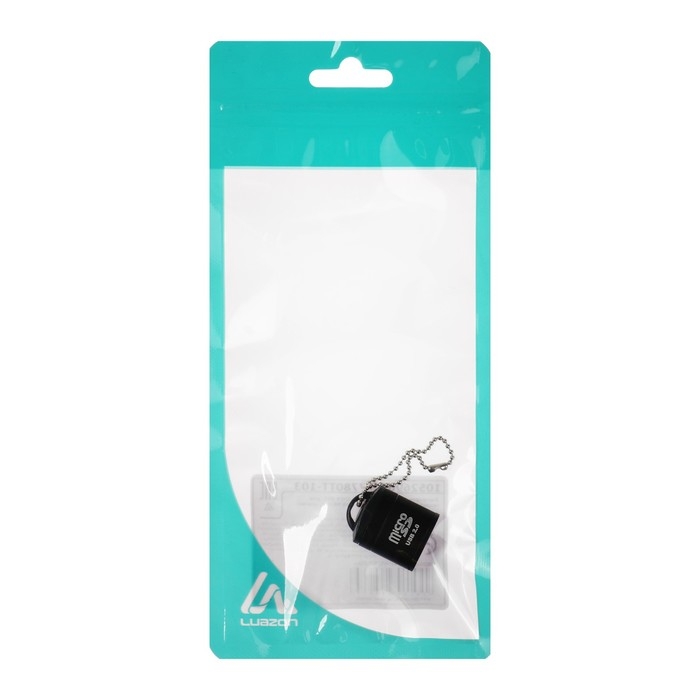 Картридер mini Luazon LNCR-012 для microSD TF, USB 2.0, скорость 480 Мбит/с, черный