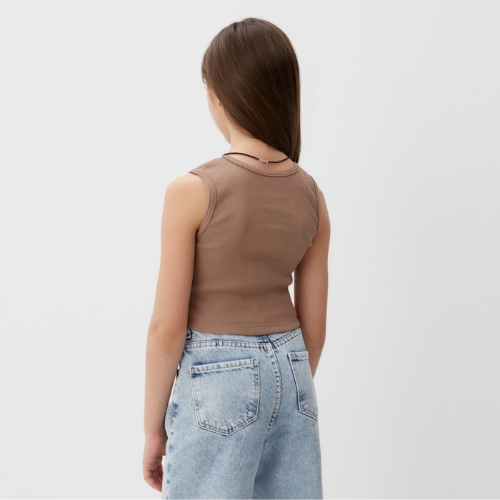 Топ для девочки MINAKU, цвет коричневый, рост 116 см