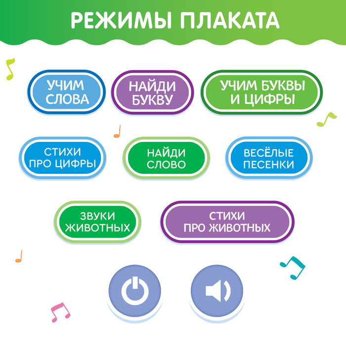 Обучающий плакат «Умная азбука», работает от батареек Обучающий плакат «Умная азбука», работает от батареек