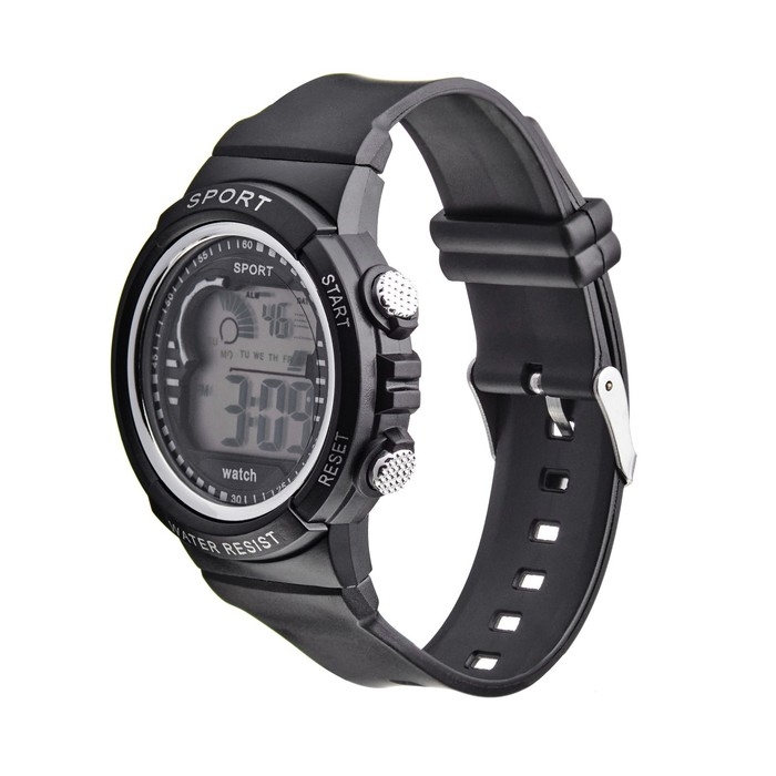 Часы наручные электронные, d-4.2 см, черные Часы наручные электронные, d-4.2 см, черные