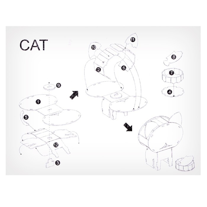 Набор для творчества создние 3D фигурки &laquo;Кот&raquo;