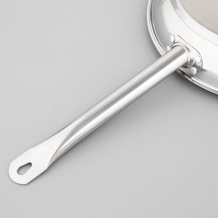 Сковорода из нержавеющей стали &laquo;Общепит&raquo;, d=34 см, толщина корпуса 0,6 мм, дно 3,5 мм, капсульное дно, индукция