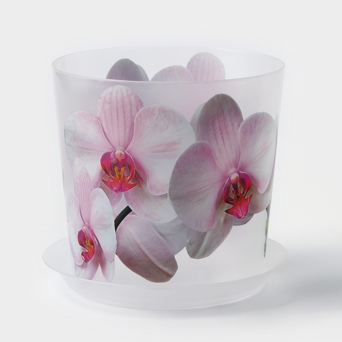 Горшок для орхидей с поддоном «Деко», 1,2 л цвет белый Горшок для орхидей с поддоном «Деко», 1,2 л цвет белый