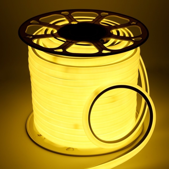 Гибкий неон General 16 мм D-образный, IP67, 50 м, SMD2835, 120 LED/м, 9,6 Вт/м, 220 В, свечение тёплое белое Гибкий неон General 16 мм D-образный, IP67, 50 м, SMD2835, 120 LED/м, 9,6 Вт/м, 220 В, свечение тёплое белое