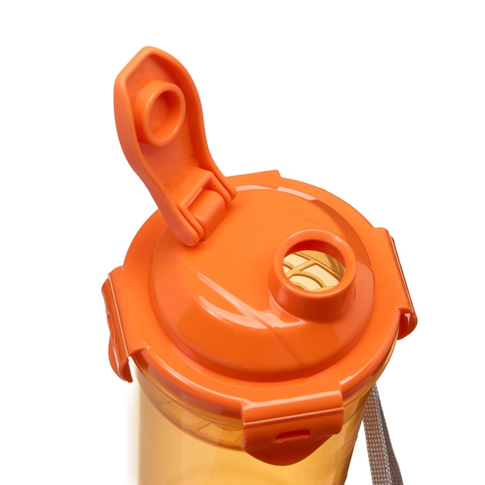 Шейкер спортивный для воды и спортивного питания, 500 мл, с ситом, 21 х 8.5 см, оранжевый