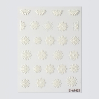 Новый год! Наклейки для ногтей &laquo;Снежинки&raquo;, объёмные, матовые, цвет белый