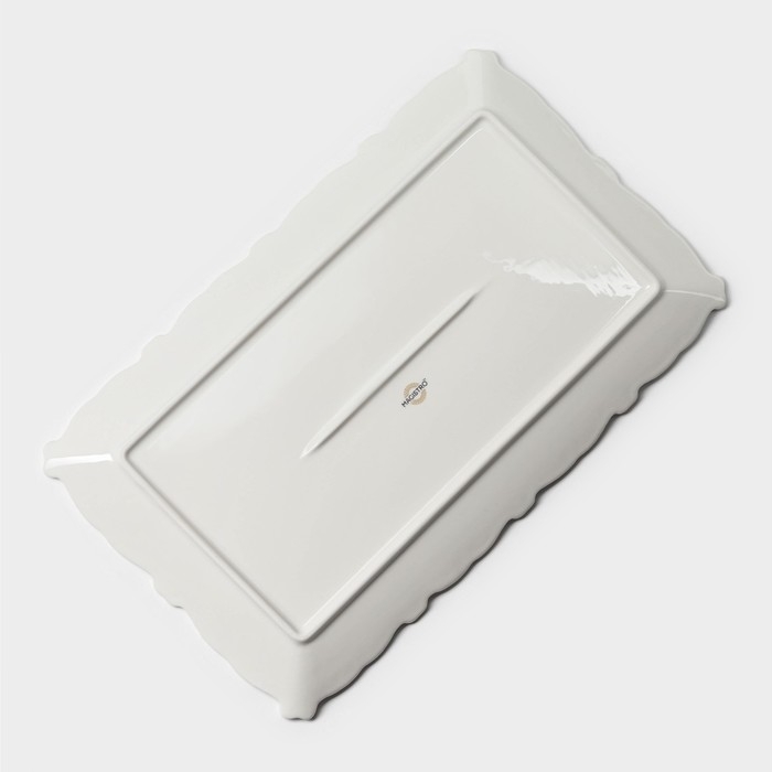 Блюдо фарфоровое сервировочное Magistro Kingdom, 38,5&times;23,5&times;2,5 см