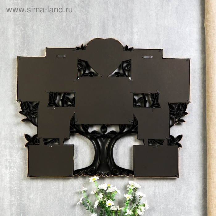 Фоторамка пластик на 10 фото 10х10,10х15,13х13,15х20см Фоторамка пластик на 10 фото 10х10,10х15,13х13,15х20см "Дерево с плодами" т.золото 52х65х3см 47853