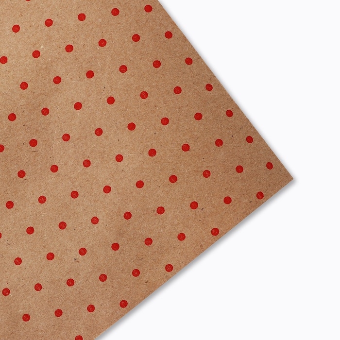 Бумага упаковочная крафт в рулоне «Горох красный», 0.68 х 7 м Бумага упаковочная крафт в рулоне «Горох красный», 0.68 х 7 м