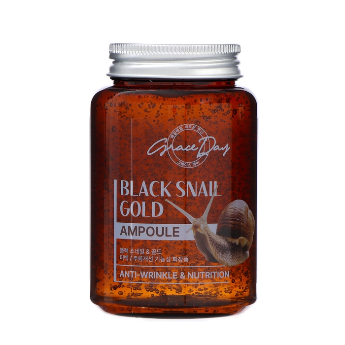 Сыворотка ампульная Grace Day для лица, с улиточным муцином и золотом, 250 мл