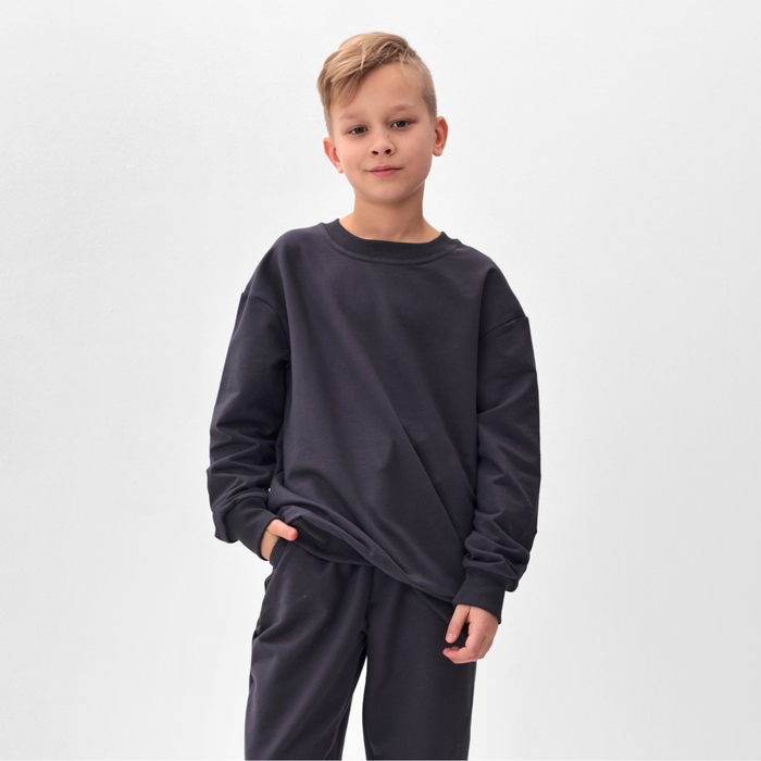 Костюм (свитшот и брюки) детский MINAKU, цвет графит, рост 98 см