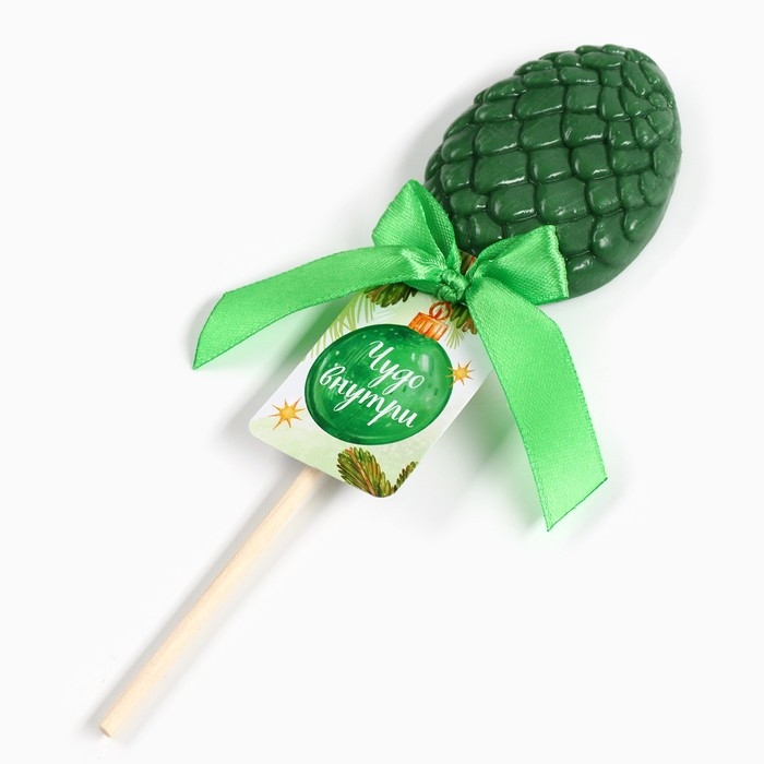 Новый год! Леденец на палочке &laquo;Чудо внтури&raquo;, вкус яблоко, 24 г