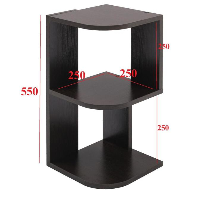 Полка угловая настольная и навесная Лео №3, 250х250х660, Венге Полка угловая настольная и навесная Лео №3, 250х250х660, Венге