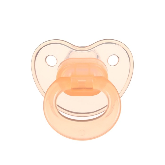 Соска-пустышка ортодонтическая, силикон, +6 мес., с колпачком, цвет персик