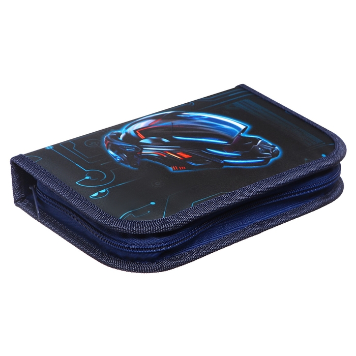 Пенал 1 секция, 130 х 210 х 40 мм, 2 откидные планки, тканевый, Calligrata TOP, Content Пенал 1 секция, 130 х 210 х 40 мм, 2 откидные планки, тканевый, Calligrata TOP, Content "Мото шлем"