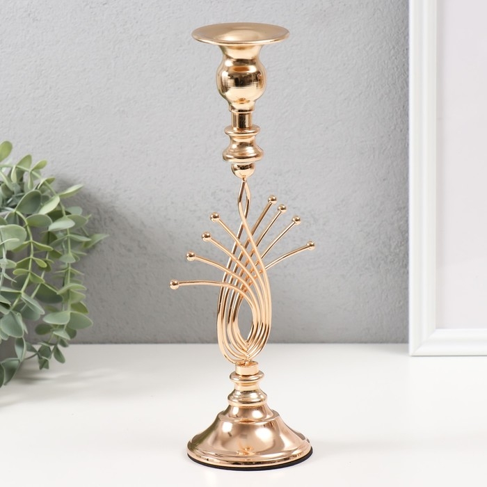 Подсвечник металл на 1 свечу Подсвечник металл на 1 свечу "Золотое сечение" d=2-6 см 8х8х27 см