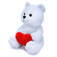 Мягкая игрушка &laquo;Медведь Вельвет&raquo; с валентинкой, 30 см, цвет белый